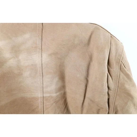 Vtg Carhartt Mens 48T Distressed Spell Out Quilted Arctic Jacket Duck Brown USA